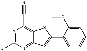 2-chloro-6-(2-Methoxyphenyl)thieno[3,2-d]pyriMidine-4-carbonitrile 结构式