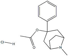 8-Methyl-3-phenyl-8-azabicyclo[3.2.1]octan-3-yl acetate hydrochloride 结构式