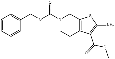 6-苄基3-甲基2-氨基-4,7-二氢噻吩并[2,3-C]吡啶-3,6(5H)-二羧酸酯 结构式