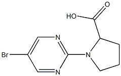 1-(5-BROMOPYRIMIDIN-2-YL)PYRROLIDINE-2-CARBOXYLIC ACID 结构式