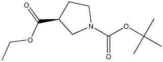 (S)-1-BOC-吡咯-3-甲酸乙酯 结构式