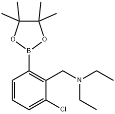 N-(2-氯-6-(4,4,5,5-四甲基-1,3,2-二氧硼杂环戊烷-2-基)苯基)-N-乙基乙胺 结构式