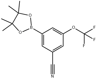 3-(Tetramethyl-1,3,2-dioxaborolan-2-yl)-5-(trifluoromethoxy)benzonitrile 结构式
