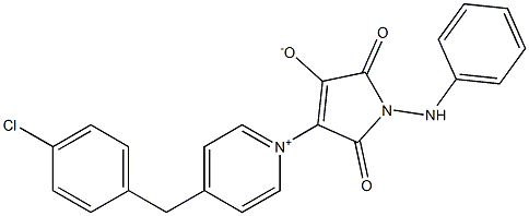 4-(4-Chloro-benzyl)-1-(4-oxido-2,5-dioxo-1-phenylamino-2,5-dihydro-1H-pyrrol-3-yl)-pyridinium 结构式