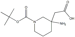 2-(3-aMino-1-(tert-butoxycarbonyl)piperidin-3-yl)acetic acid 结构式