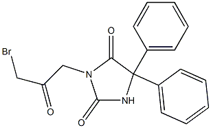 3-(3-broMo-2-oxo-propyl)-5,5-dipenyl-iMidazolidine-2,4-dione 结构式