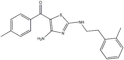 (4-aMino-2-((2-Methylphenethyl)aMino)thiazol-5-yl)(p-tolyl)Methanone 结构式