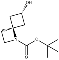 叔-丁基反-6-羟基-1-氮杂螺[3.3]庚烷-1-甲酸基酯 结构式
