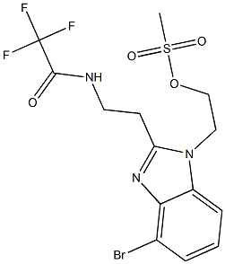 2-(4-broMo-2-(2-(2,2,2-trifluoroacetaMido)ethyl)-1H-benzo[d]iMidazol-1-yl)ethyl Methanesulfonate 结构式