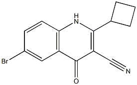 6-broMo-2-cyclobutyl-4-oxo-1,4-dihydroquinoline-3-carbonitrile 结构式