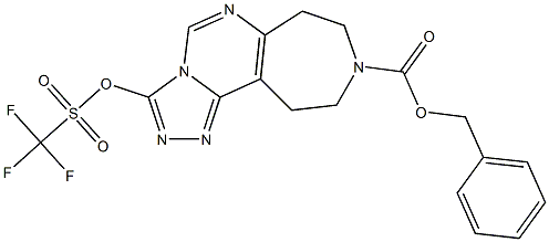 benzyl 3-(((trifluoroMethyl)sulfonyl)oxy)-10,11-dihydro-7H-[1,2,4]triazolo[4',3':1,6]pyriMido[4,5-d]azepine-9(8H)-carboxylate 结构式