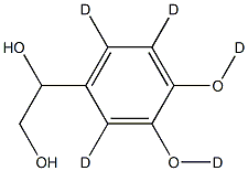 4-(1,2-Dihydroxyethyl)-1,2-benzenediol-d5 结构式