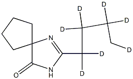 2-Butyl-d7-1,3-diaza-spiro[4.4]non-1-en-4-one 结构式