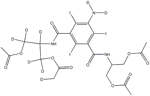 N,N'-Bis[2-(acetyloxy)-1-[(acetyloxy)Methyl]ethyl]-5-aMino-2,4,6-triiodo-1,3-benzenedicarboxaMide-d8 结构式