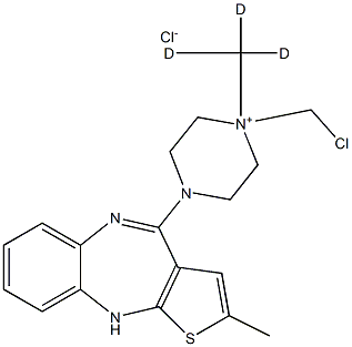 1-(ChloroMethyl)-1-(Methyl-d3)-4-(2-Methyl-10H-thieno[2,3-b][1,5]benzodiazepin-4-yl)-piperaziniuM Chloride 结构式