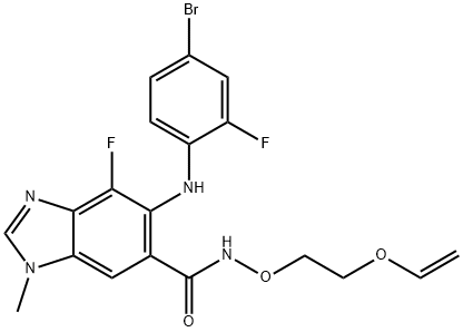 5-((4-溴-2-氟苯基)氨基)-4-氟-1-甲基-N-(2-(乙烯氧基)乙氧基甲基)-1H-苯并[D]咪唑-6-甲酰胺 结构式