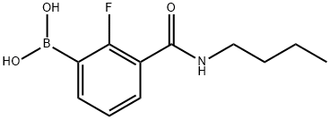 3-(正丁基氨基甲酰)-2-氟苯硼酸 结构式