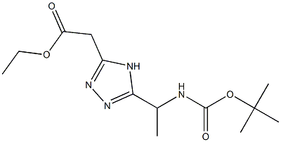 ethyl 2-(5-(1-((tert-butoxycarbonyl)aMino)ethyl)-4H-1,2,4-triazol-3-yl)acetate 结构式