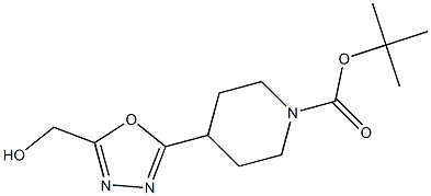 4-(5-HydroxyMethyl-[1,3,4]oxadiazol-2-yl)-piperidine-1-carboxylic acid tert-butyl ester 结构式