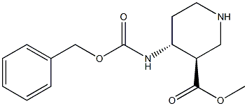 (3R,4R)-Methyl 4-(benzyloxycarbonylaMino)piperidine-3-carboxylate 结构式