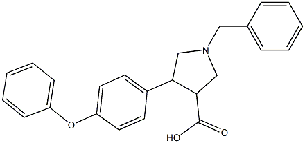 1-Benzyl-4-(4-phenoxy-phenyl)-pyrrolidine-3-carboxylic acid 结构式
