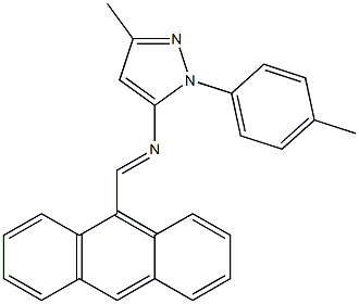 Anthracen-9-ylMethylene-(5-Methyl-2-p-tolyl-2H-pyrazol-3-yl)-aMine 结构式