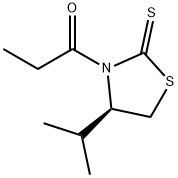 R- 4-(1-METHYLETHYL)-3-(1-OXOPROPYL)-2-THIAZOLIDINETHIONE 结构式