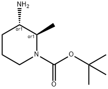 反式-3-氨基-2-甲基哌啶-1-羧酸叔丁酯 结构式