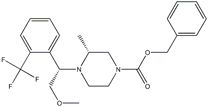 (S)-benzyl 4-((R)-2-Methoxy-1-(2-(trifluoroMethyl)phenyl)ethyl)-3-Methylpiperazine-1-carboxylate 结构式