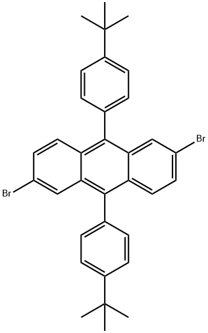 2,6-二溴-9,10-二-(4-叔丁基苯基)蒽 结构式