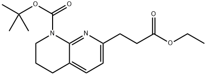 7-(3-乙氧基-3-氧丙基)-3,4-二氢-1,8-萘啶-1(2H)-羧酸叔丁酯 结构式