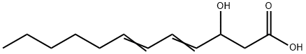 trans,trans-3-Hydroxydodeca-4,6-dienoic acid 结构式