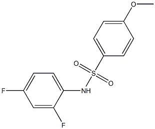 N-(2,4-二氟苯)-4-甲氧基苯磺酰胺,97% 结构式
