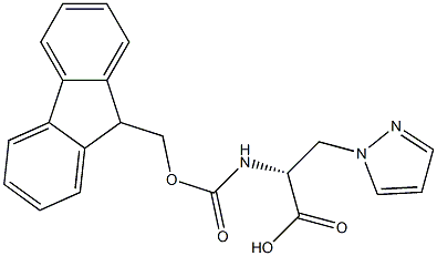 FMOC-3-(1-PYRAZOLYL)-D-ALANINE 结构式