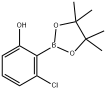 3-Chloro-2-(4,4,5,5-tetramethyl-1,3,2-dioxaborolan-2-yl)phenol 结构式