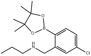 N-(5-氯-2-(4,4,5,5-四甲基-1,3,2-二氧硼杂环戊烷-2-基)苯基)丙-1-胺 结构式