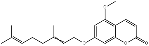 7-[(3,7-二甲基-2,6-辛二烯-1-基)氧基]-5-甲氧基-2H-1-苯并吡喃-2-酮 结构式