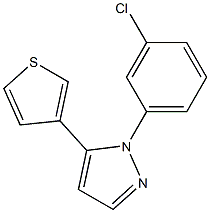 1 - (3 -氯苯基)-5 - (3-噻吩基)- 1H -吡唑 结构式