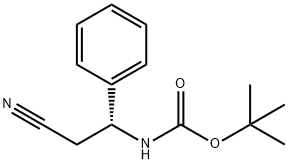 (R)-(2-氰基-1-苯基乙基)氨基甲酸叔丁酯 结构式