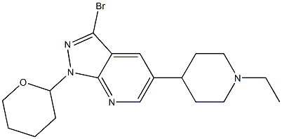 3-broMo-5-(1-ethylpiperidin-4-yl)-1-(tetrahydro-2H-pyran-2-yl)-1H-pyrazolo[3,4-b]pyridine 结构式