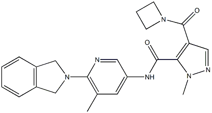 4-(azetidine-1-carbonyl)-N-(6-(isoindolin-2-yl)-5-Methylpyridin-3-yl)-1-Methyl-1H-pyrazole-5-carboxaMide 结构式