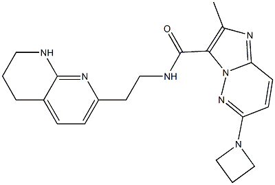 6-(azetidin-1-yl)-2-Methyl-N-(2-(5,6,7,8-tetrahydro-1,8-naphthyridin-2-yl)ethyl)iMidazo[1,2-b]pyridazine-3-carboxaMide 结构式