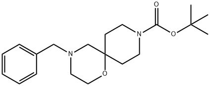 叔-丁基 4-苯甲基-1-氧杂-4,9-二氮杂螺[5.5]十一烷-9-甲酸基酯 结构式