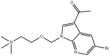 1-(5-溴-1-((2-(三甲基硅烷基)乙氧基)甲基)-1H-吡咯并[2,3-B]吡啶-3-基)乙酮 结构式