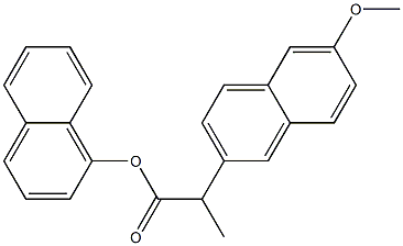 1-萘基-2-(6-甲氧基-2-萘基)丙酸酯 结构式