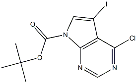 tert-butyl 4-chloro-5-iodo-7H-pyrrolo[2,3-d]pyriMidine-7-carboxylate 结构式