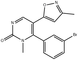 6-(3-broMophenyl)-1-Methyl-5-(3-Methylisoxazol-5-yl)pyriMidin-2(1H)-one 结构式