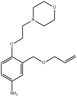 3-(烯丙氧基甲基)-4-(2-吗啉代乙氧基)苯胺 结构式