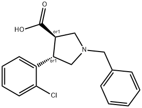 Trans-1-benzyl-4-(2-chlorophenyl)pyrrolidine-3-carboxylic acid 结构式