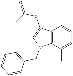 Acetic acid 1-benzyl-7-Methyl-1H-indol-3-yl ester 结构式